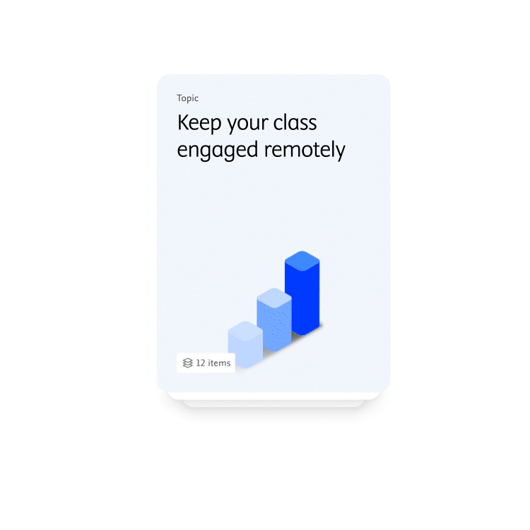A resource card animates on hover to draw attention to its interactive content.