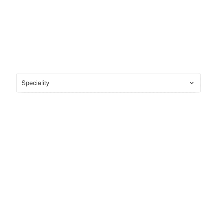 The Speciality dropdown animates open and closed to show the relationship between the control and its options.